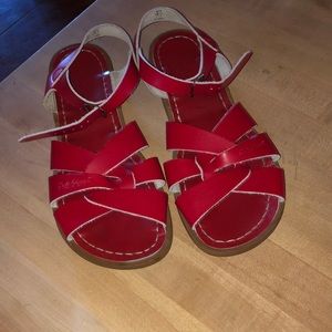 Saltwater sandals, these run big so I never wore them.